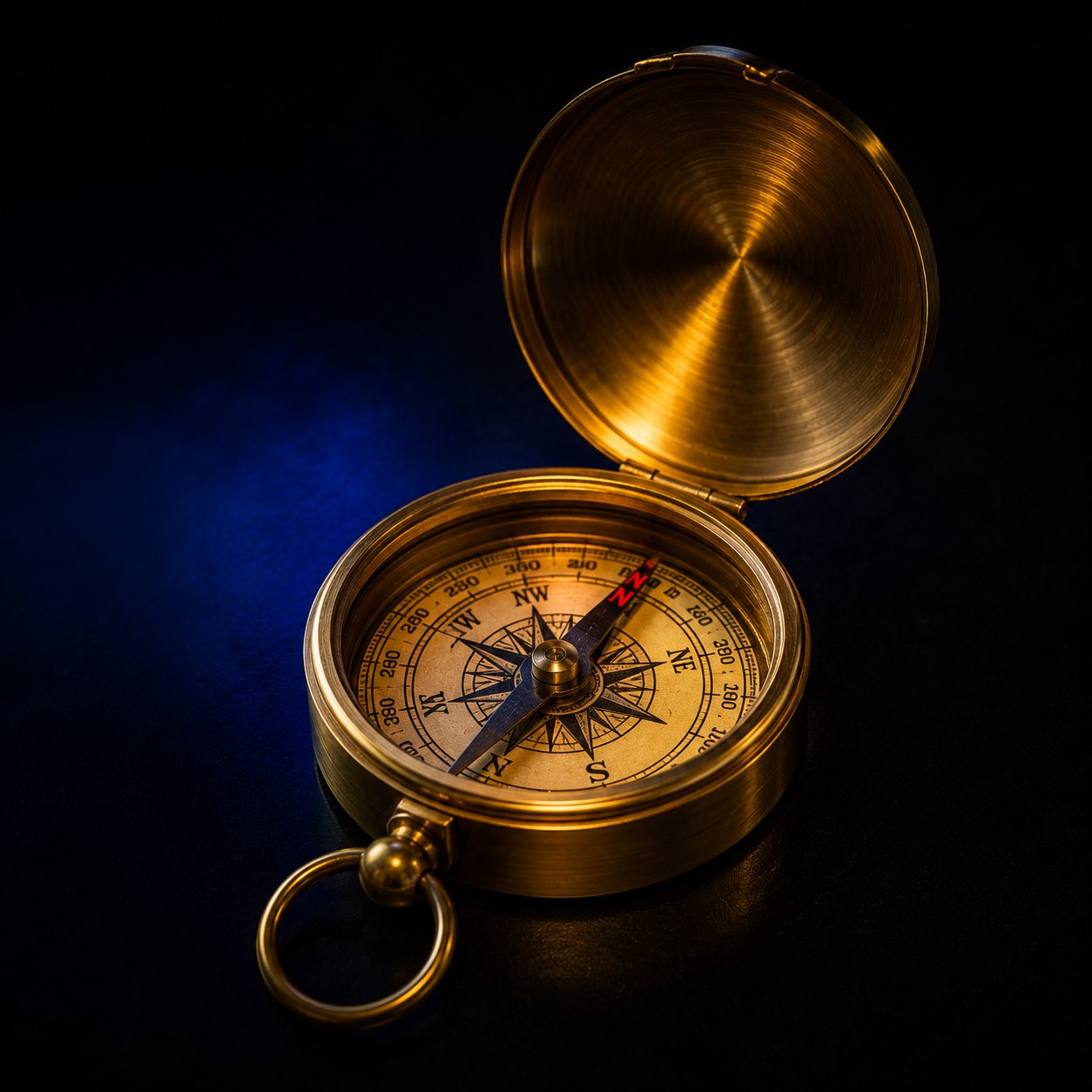 Vintage Brass Compass — Antique Nautical Collectible | Looky Looky