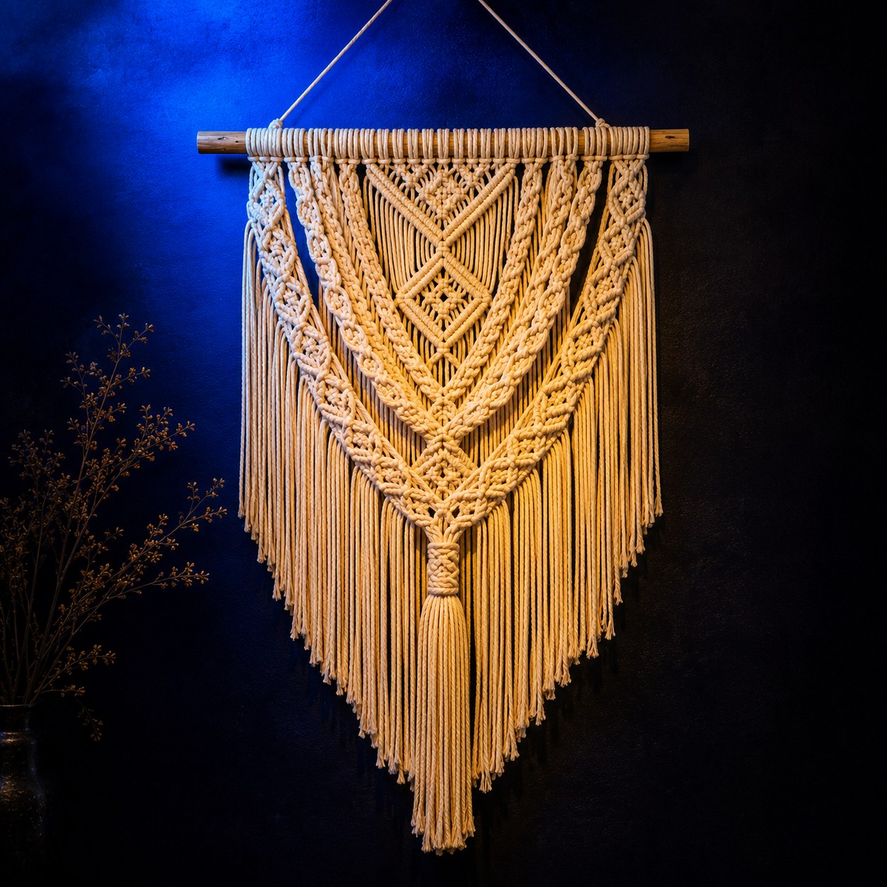 Woven Macramé Wall Hanging — Boho Handmade Fiber Art | Looky Looky