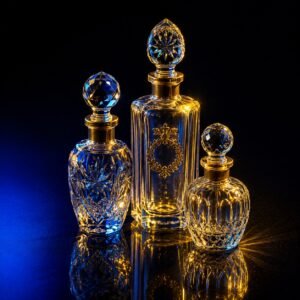 Antique Glass Perfume Bottle Set — Vintage Vanity Collectibles | Looky Looky